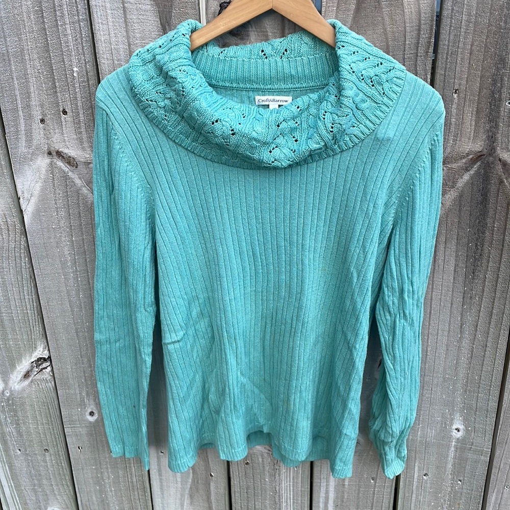 Croft & barrow Teal Hip Length Sweater Sz XL